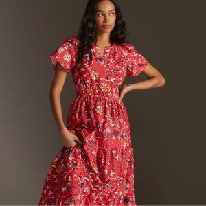 Anthropologie Somerset Maxi Dress - Red Floral